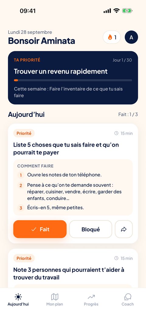 Les actions du jour