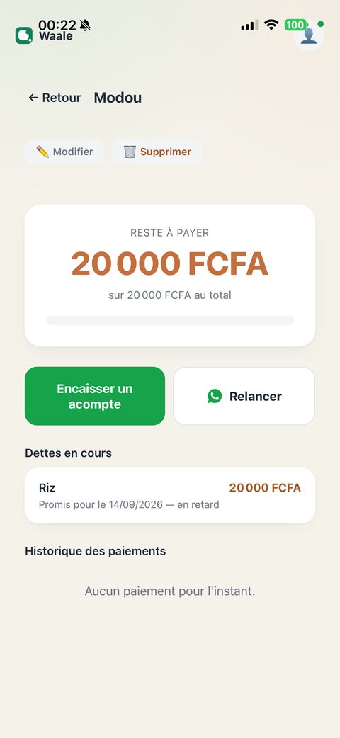 La fiche client et la relance WhatsApp